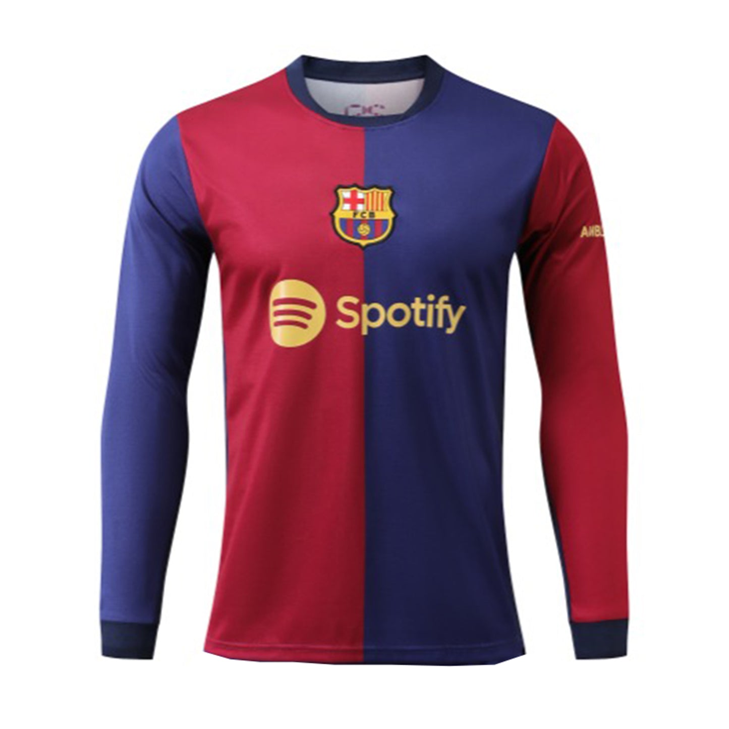 Men's Player version one Barcelona Long Sleeve Home Jersey 24/25