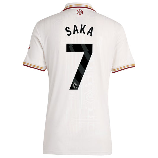 Saka Arsenal White Jersey 25/26